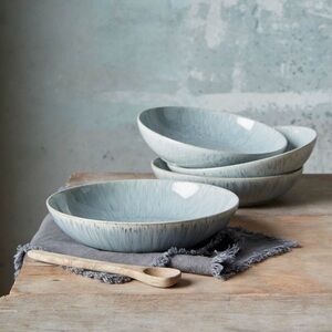 Denby Halo Speckle Pasta Bowls, Oven Safe Stoneware, Made in England, Set of 2.